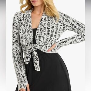NIC+ZOE Black and White Textured Cardigan Reversible size XL-NWT